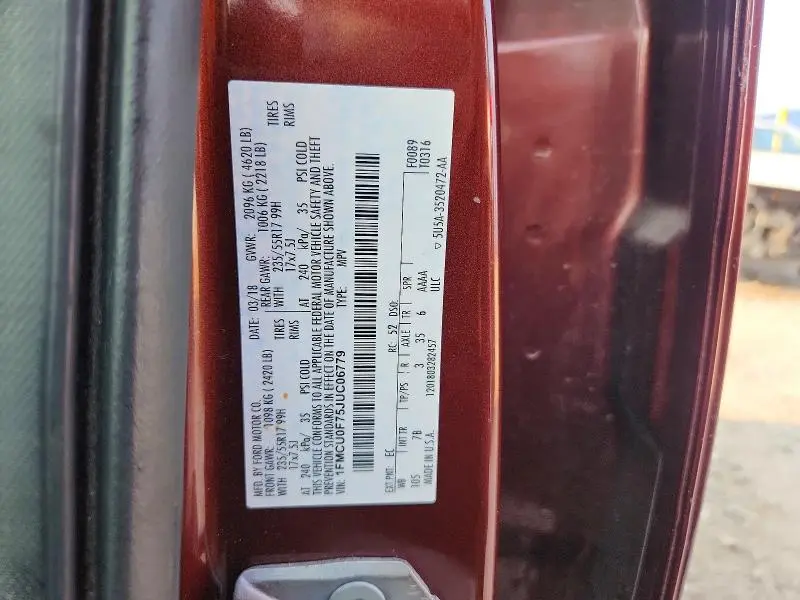2018 FORD ESCAPE S  