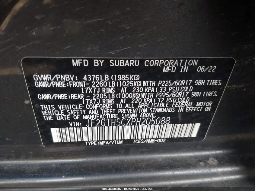 2023 SUBARU CROSSTREK SPORT
