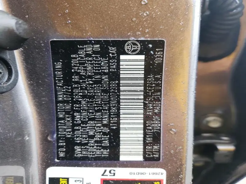 2022 TOYOTA CAMRY SE  