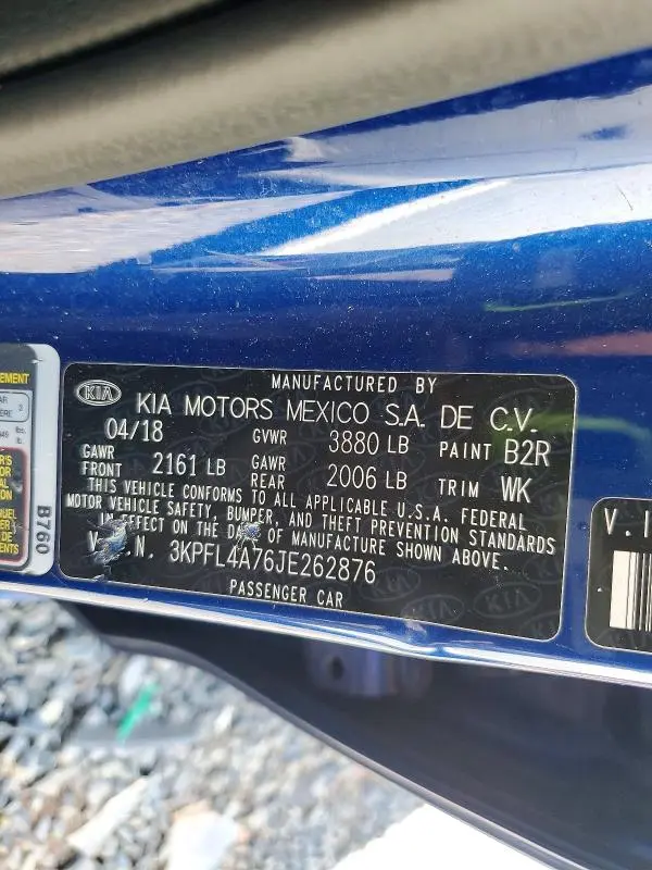 2018 KIA FORTE LX  