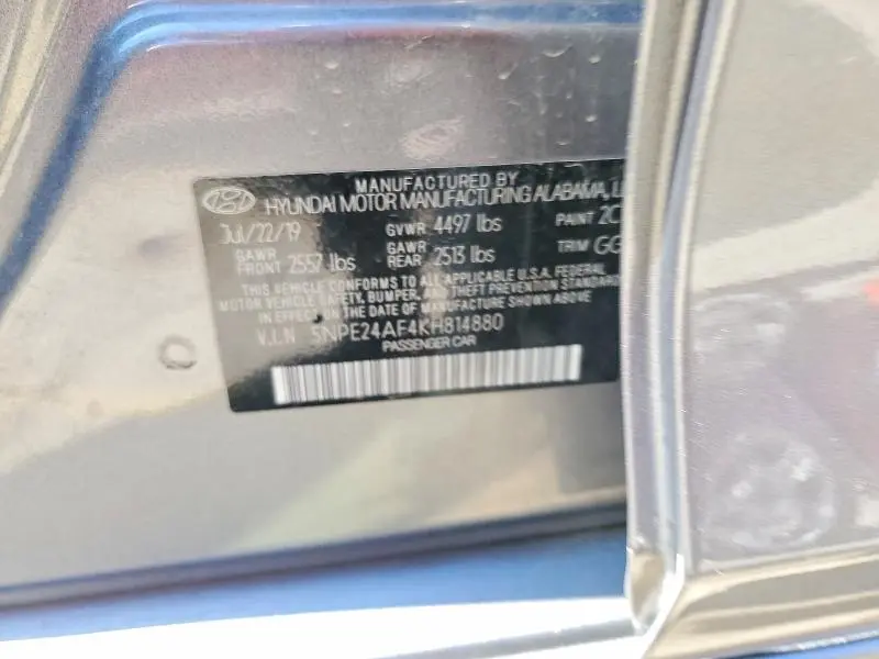 2019 HYUNDAI SONATA SE  