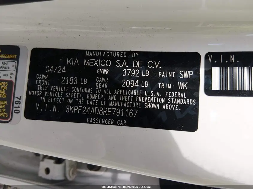 2024 KIA FORTE LXS