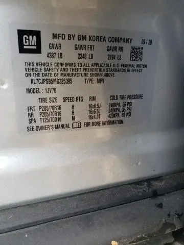 2021 CHEVROLET TRAX 1LT  