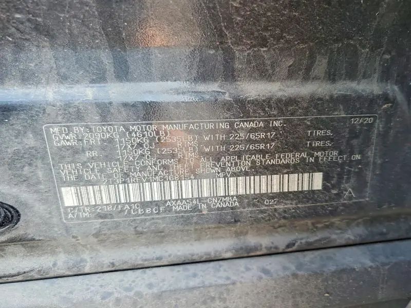 2021 TOYOTA RAV4 XLE  
