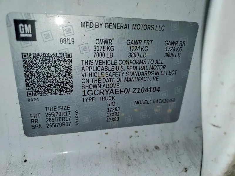 2020 CHEVROLET SILVERADO K1500  