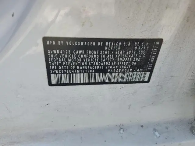 2019 VOLKSWAGEN JETTA S  