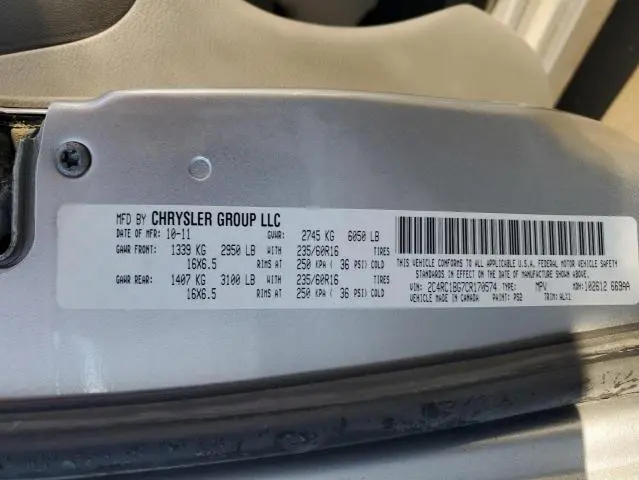 2012 CHRYSLER TOWN & COUNTRY TOURING  