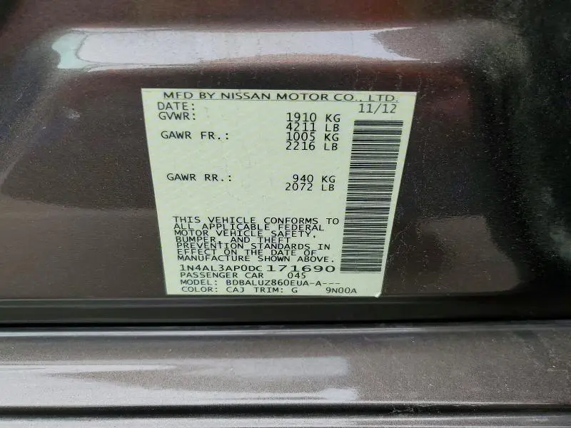 2013 NISSAN ALTIMA 2.5  