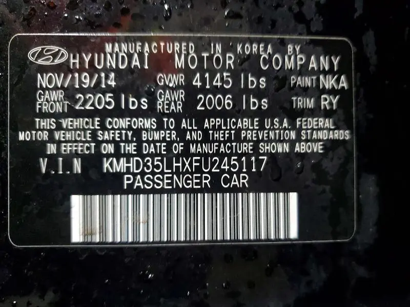 2015 HYUNDAI ELANTRA GT BASE  