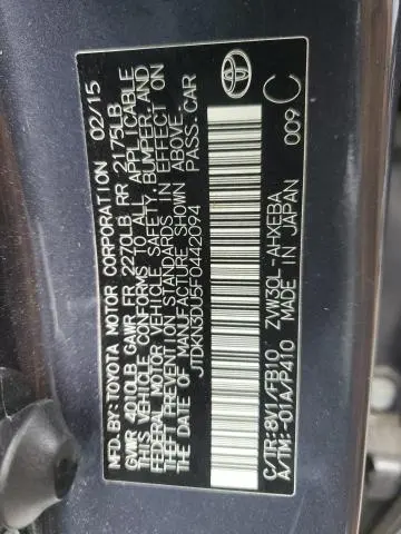 2015 TOYOTA PRIUS   