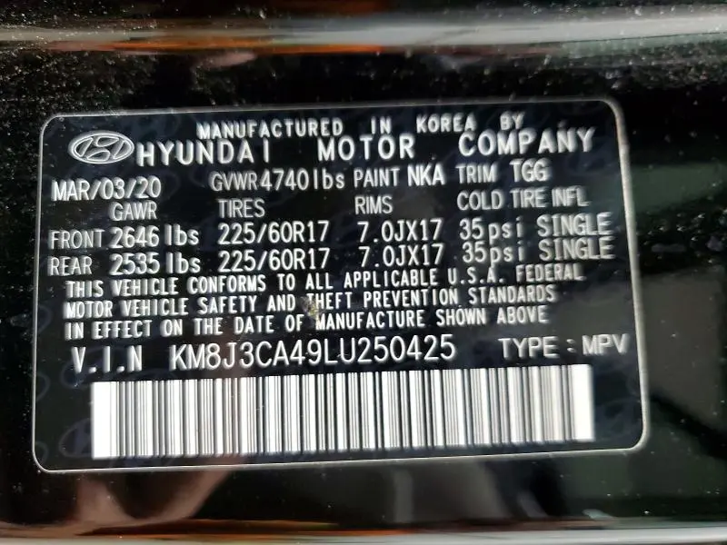 2020 HYUNDAI TUCSON VALUE  