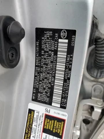 2012 TOYOTA CAMRY BASE