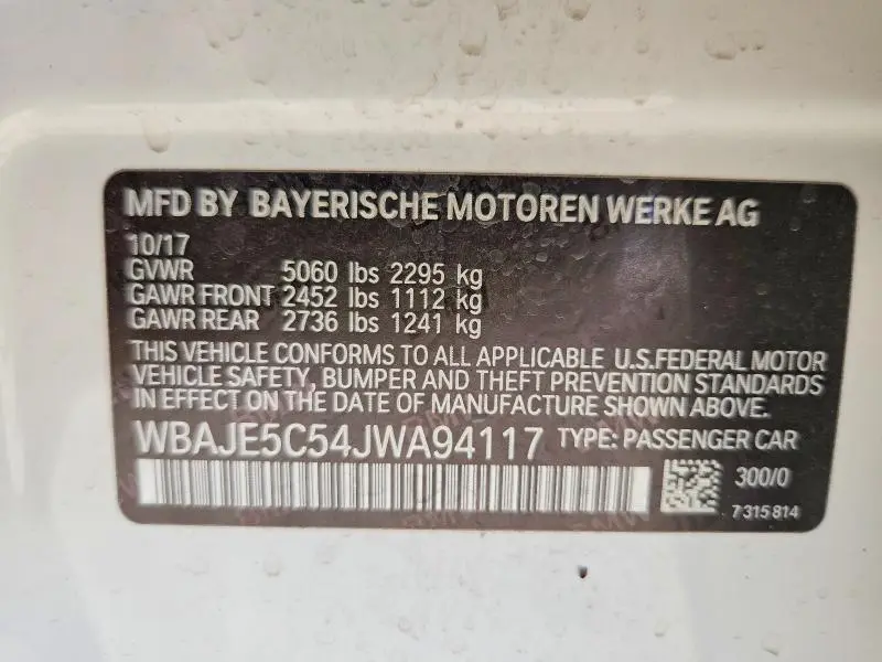 2018 BMW 540 I  