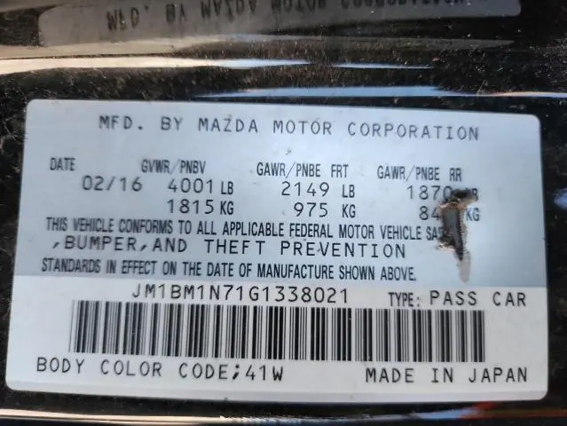 2016 MAZDA 3 GRAND TOURING  