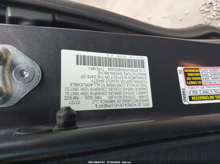 2022 HONDA ODYSSEY EX