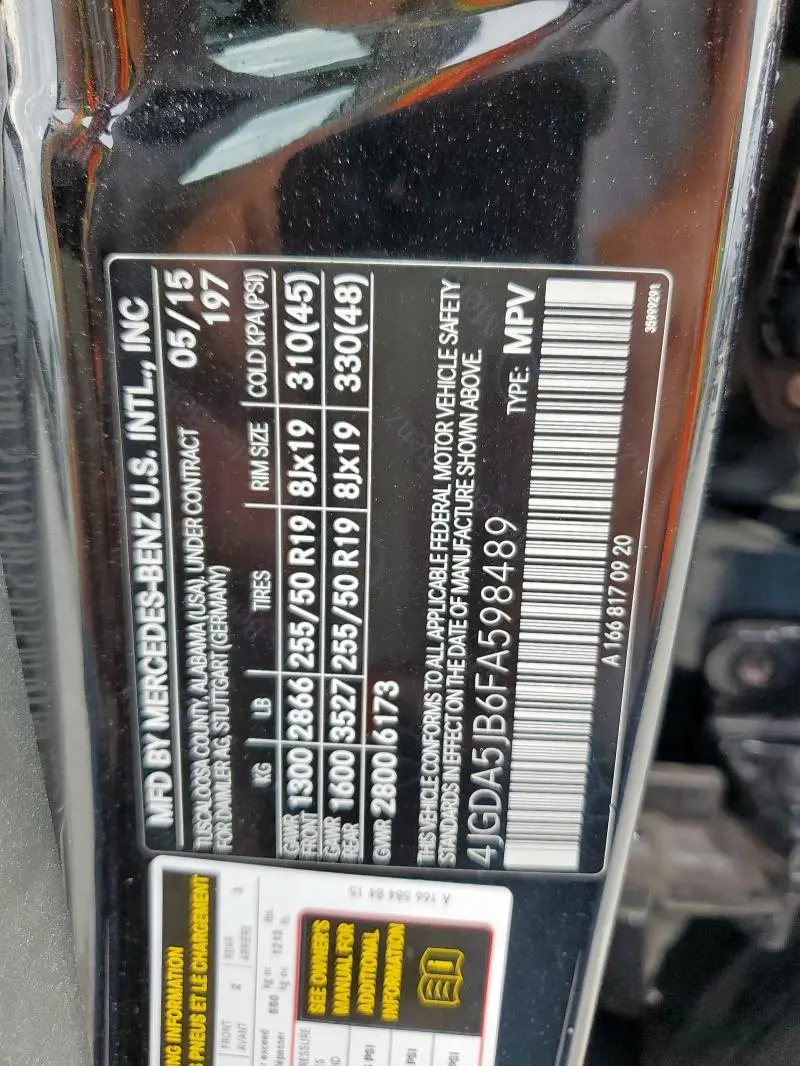 2015 MERCEDES-BENZ ML 350  