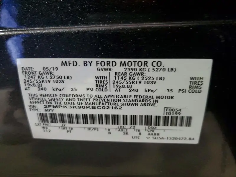 2019 FORD EDGE TITANIUM  