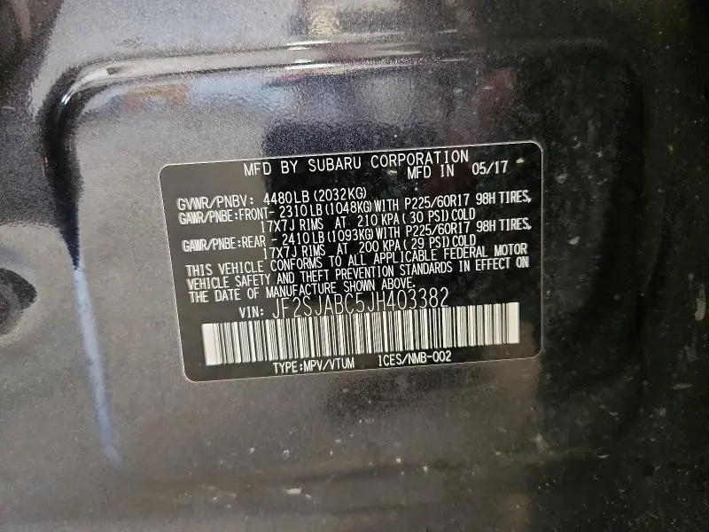2018 SUBARU FORESTER 2.5I  