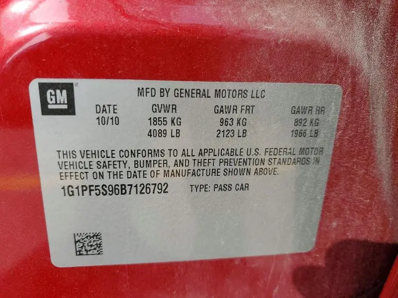 2011 CHEVROLET CRUZE LT  