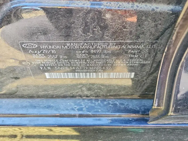 2019 HYUNDAI SONATA LIMITED  