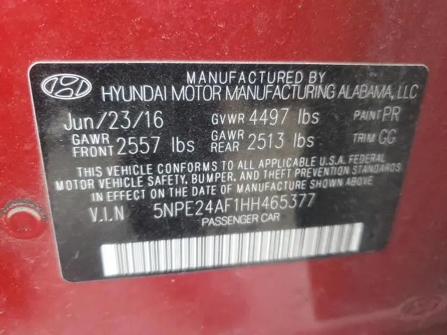 2017 HYUNDAI SONATA SE