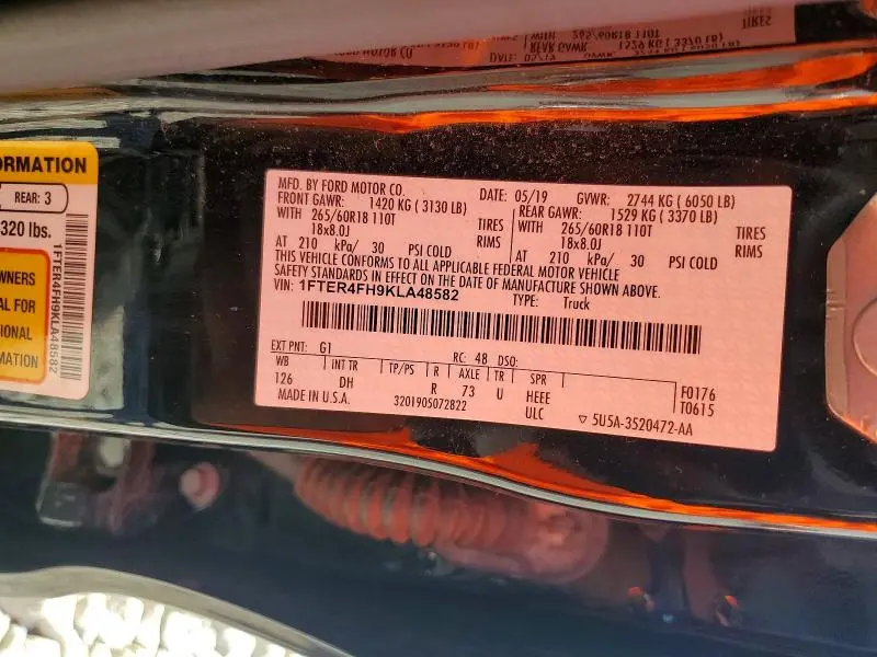 2019 FORD RANGER XL  