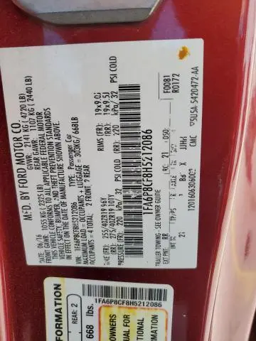 2017 FORD MUSTANG GT  