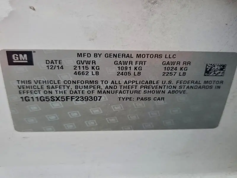 2015 CHEVROLET MALIBU LTZ  