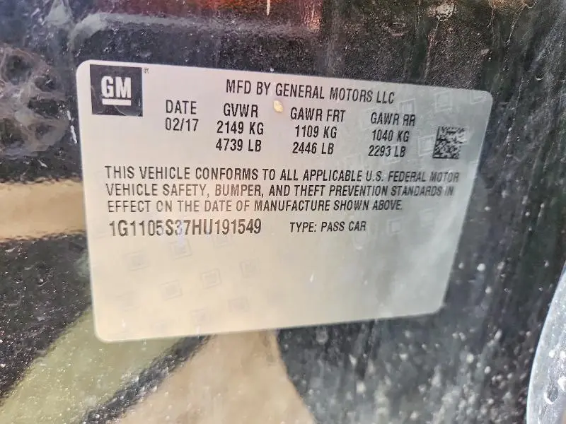2017 CHEVROLET IMPALA LT  