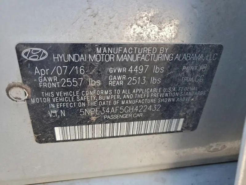 2016 HYUNDAI SONATA SPORT  