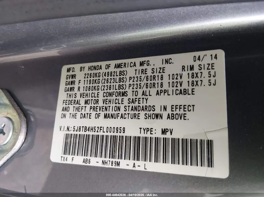 2015 ACURA RDX  