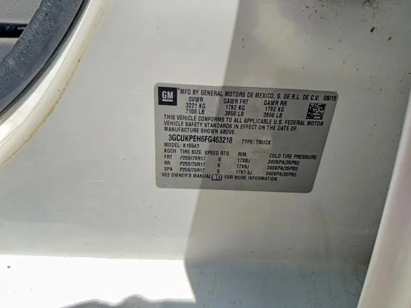 2015 CHEVROLET SILVERADO K1500  