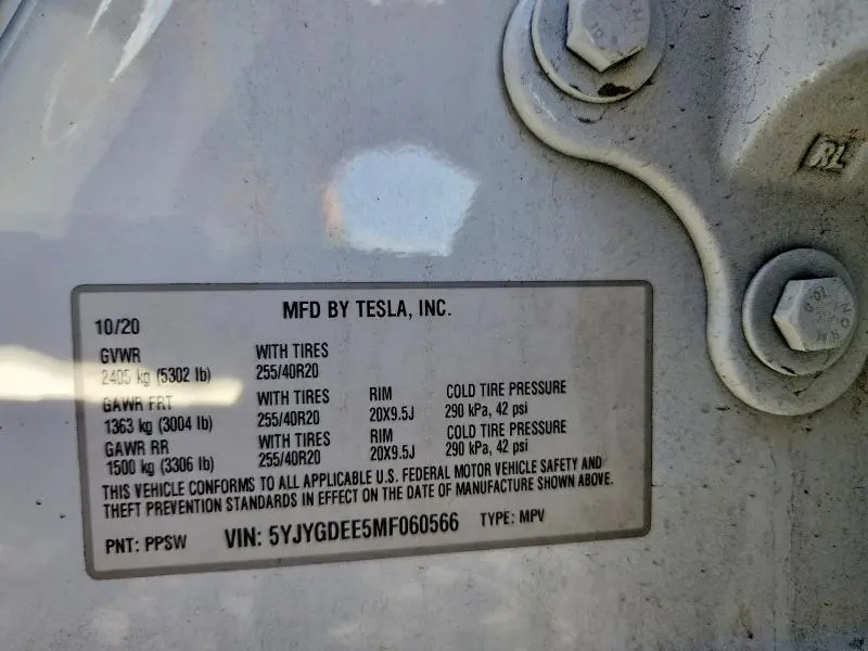 2021 TESLA MODEL Y   