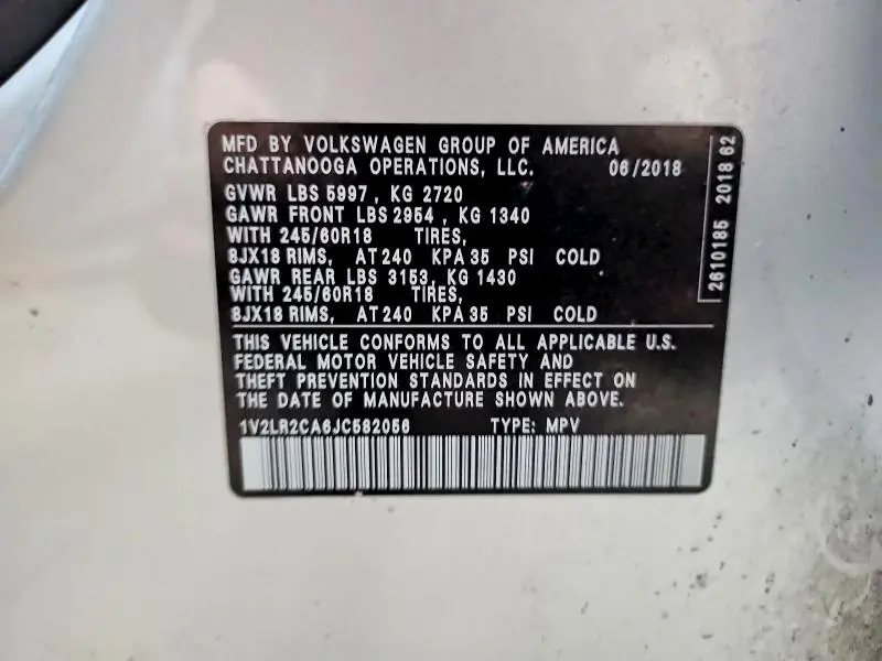 2018 VOLKSWAGEN ATLAS SE  
