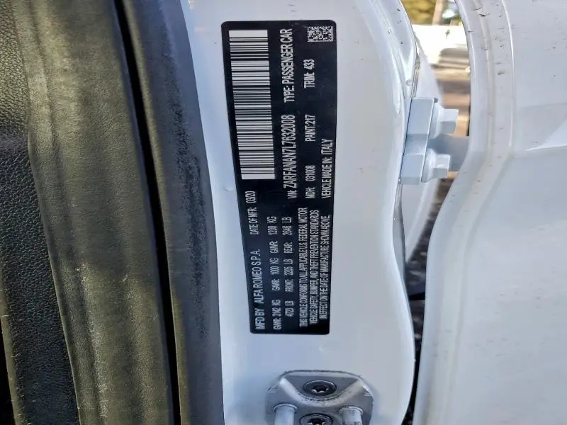 2020 ALFA ROMEO GIULIA   