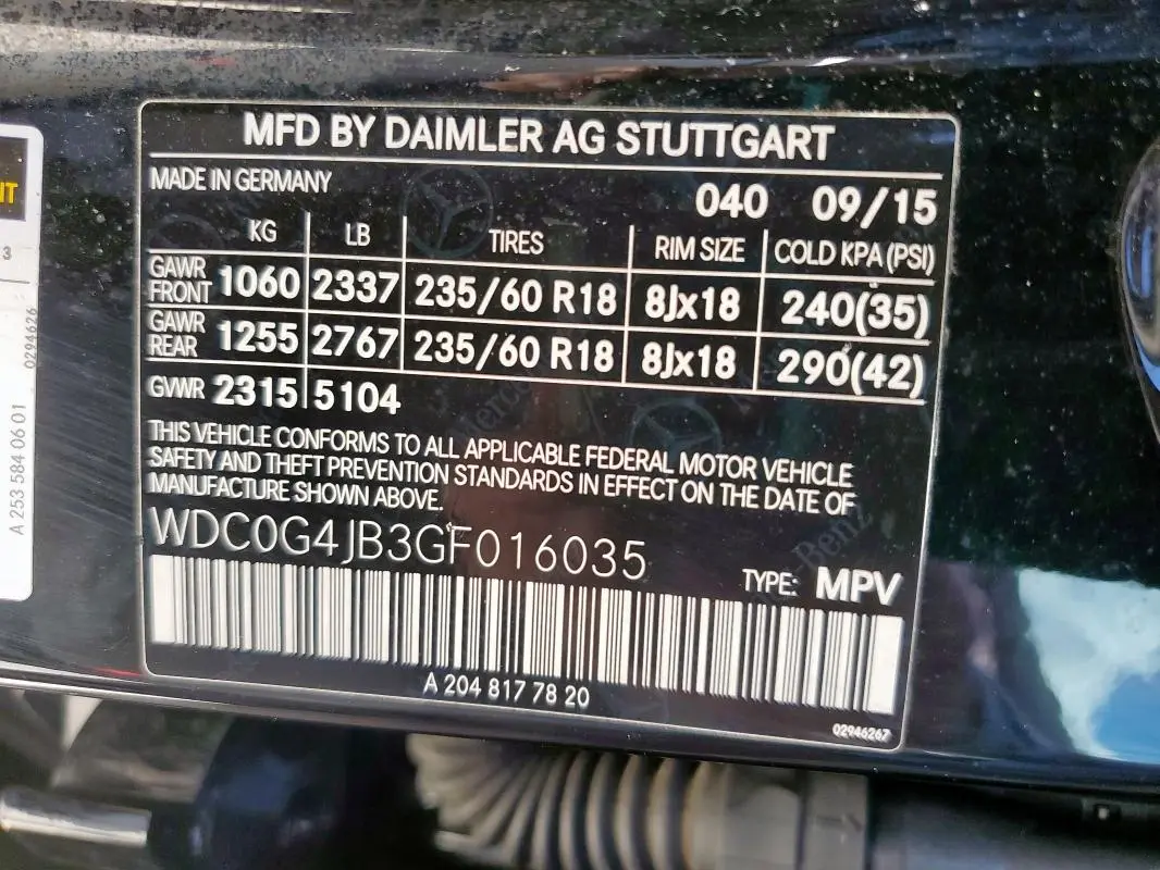 2016 MERCEDES-BENZ GLC 300  