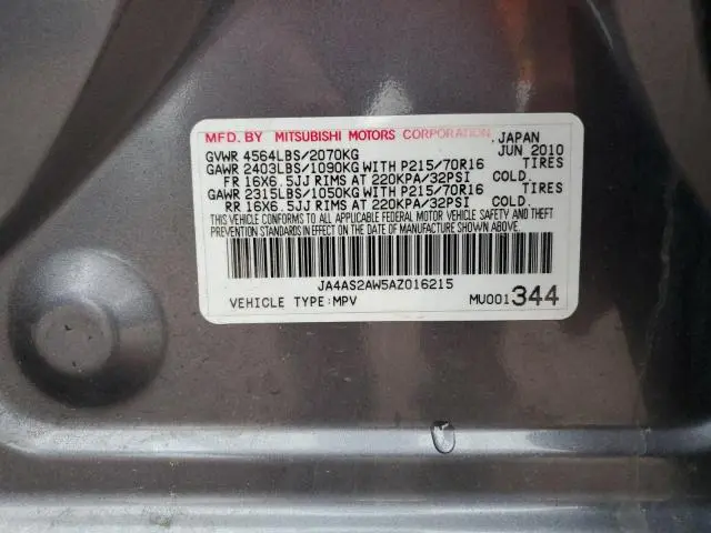 2010 MITSUBISHI OUTLANDER ES  