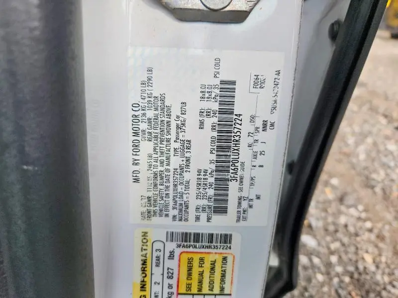 2017 FORD FUSION SE HYBRID  