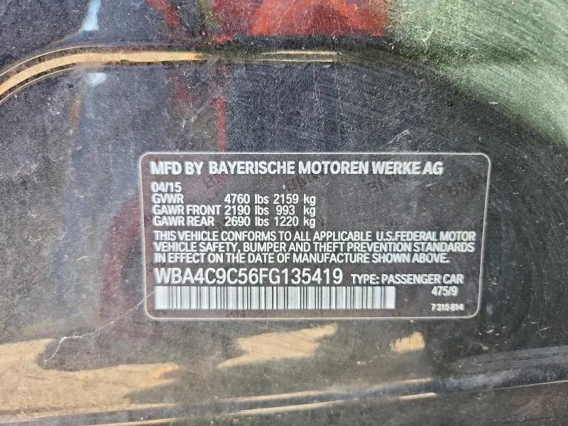 2015 BMW 428 XI GRAN COUPE SULEV  