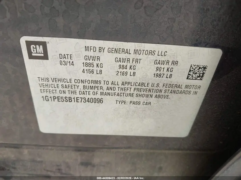 2014 CHEVROLET CRUZE 2LT AUTO