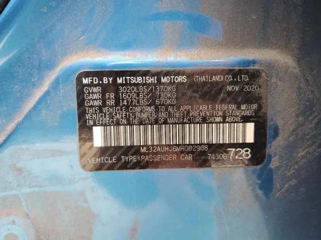 2021 MITSUBISHI MIRAGE ES  