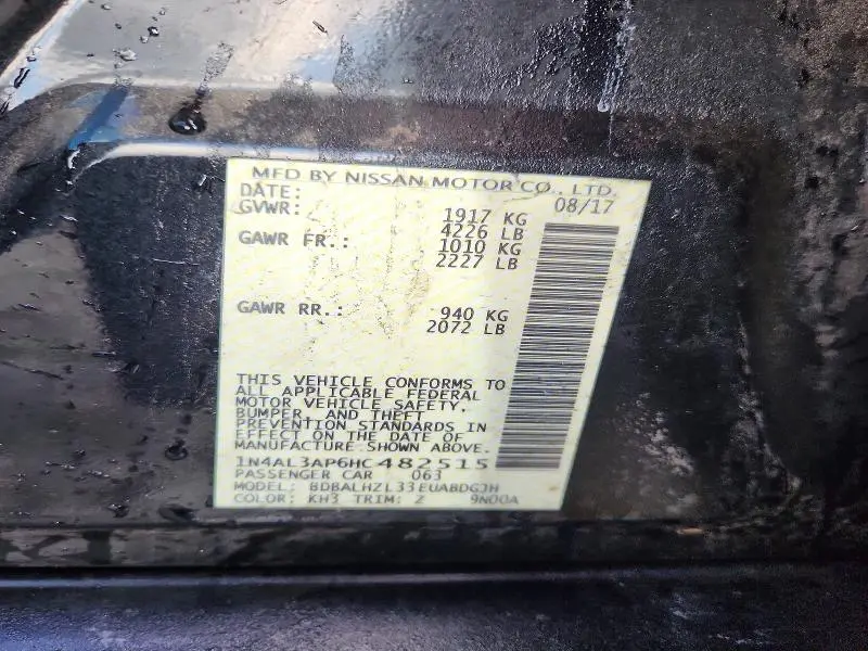 2017 NISSAN ALTIMA 2.5 SR  