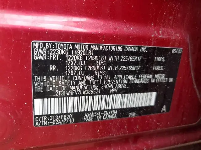 2020 TOYOTA RAV4 LE