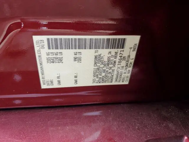 2018 NISSAN MAXIMA 3.5S  