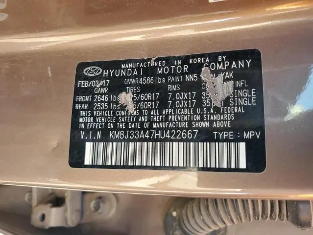 2017 HYUNDAI TUCSON LIMITED  