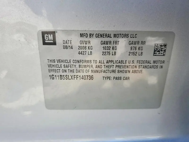 2015 CHEVROLET MALIBU LS  