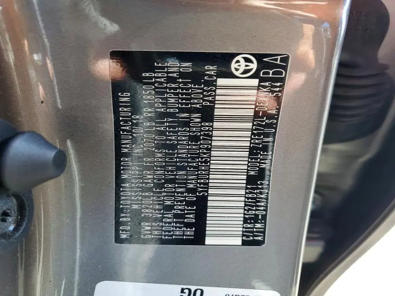 2019 TOYOTA COROLLA L  