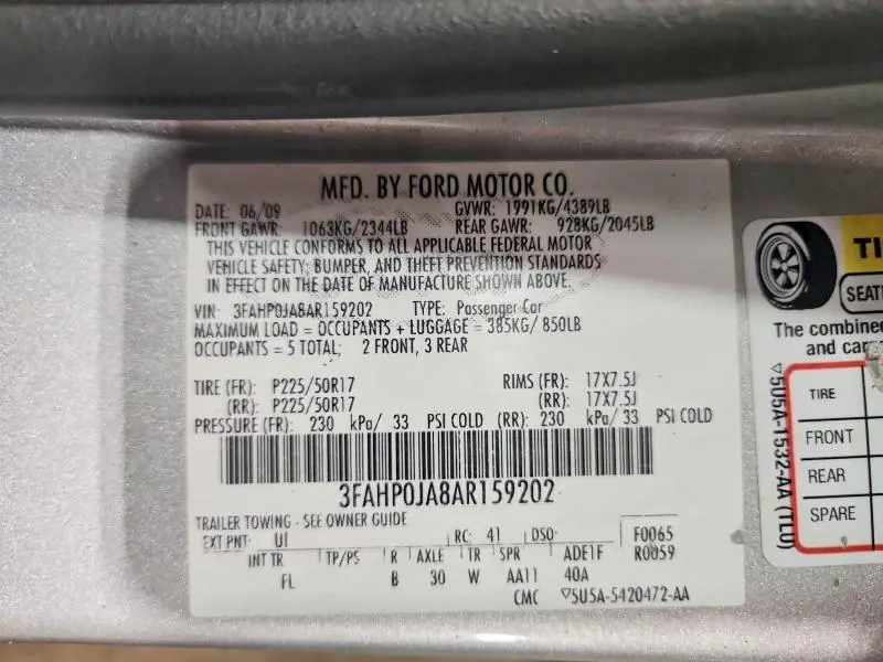 2010 FORD FUSION SEL  