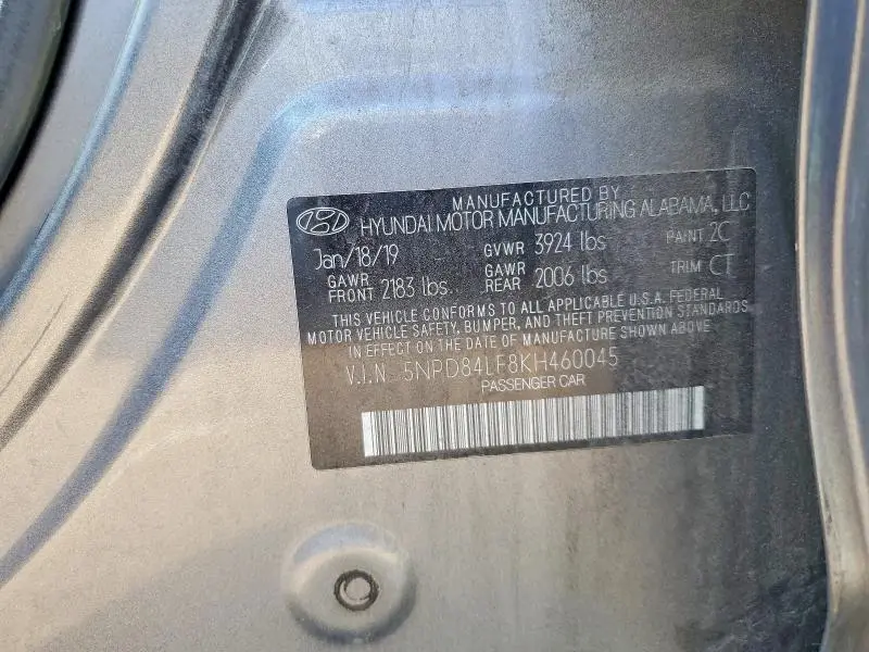 2019 HYUNDAI ELANTRA SEL  