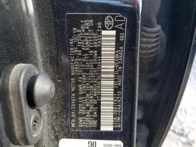 2019 TOYOTA COROLLA L  